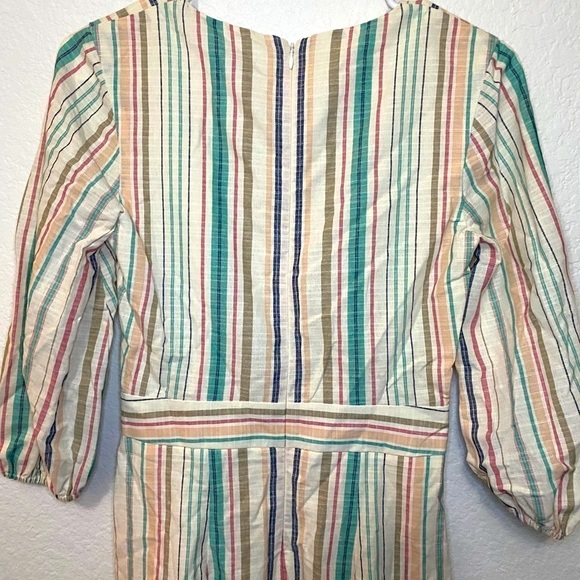 Parker Cottage-core Maxi Dress Striped Open Front sz Small - Picture 7 of 8